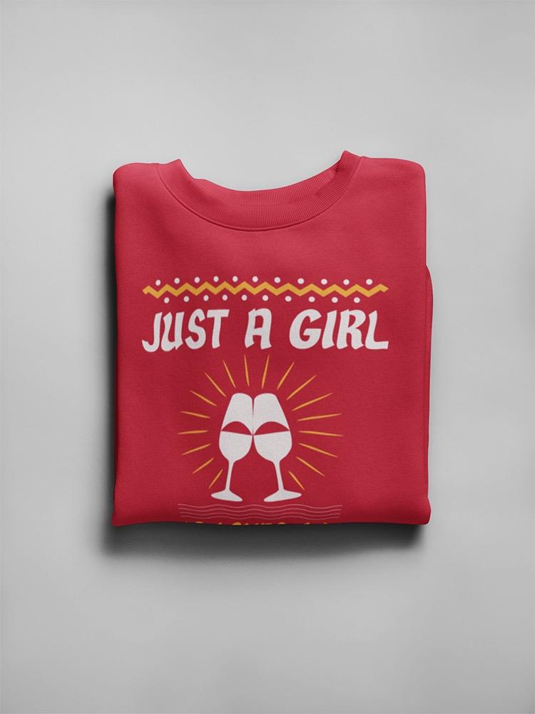 Wine At Christmas Phrase Sweatshirt Women's -Image by Shutterstock