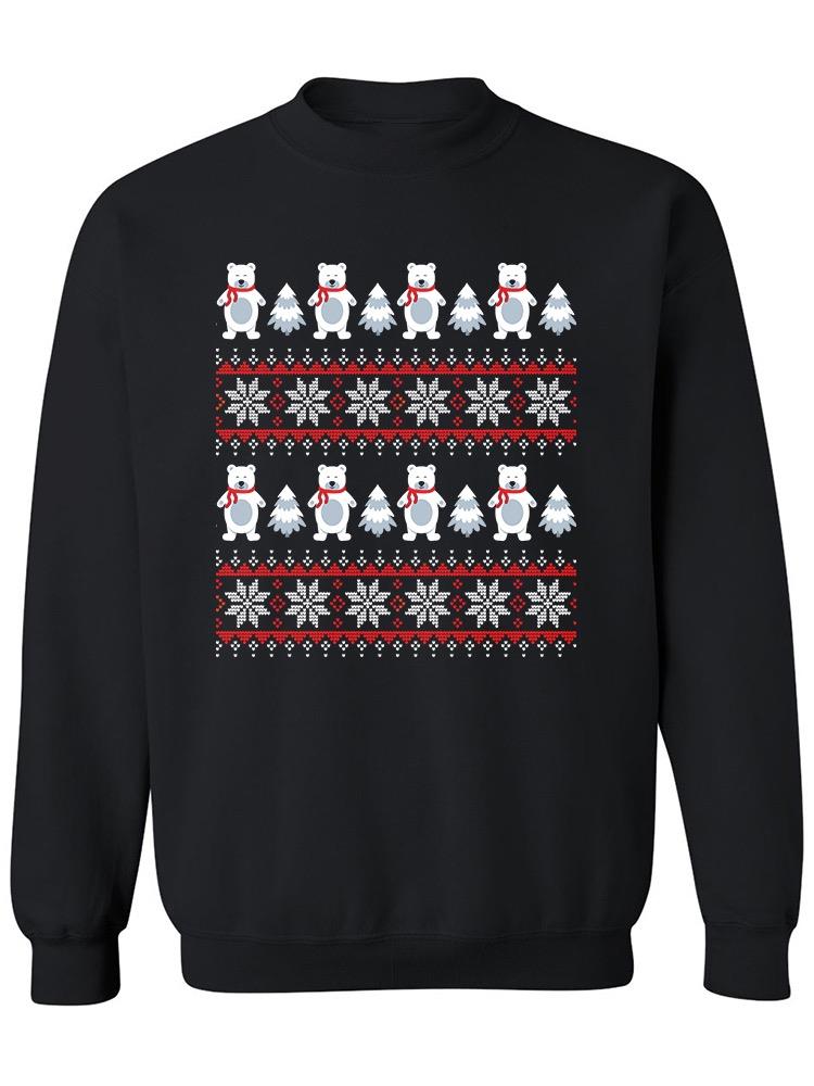 Christmas Pattern With Bears Sweatshirt Women's -Image by Shutterstock
