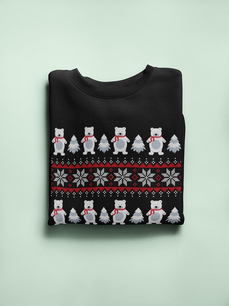 Christmas Pattern With Bears Sweatshirt Women's -Image by Shutterstock