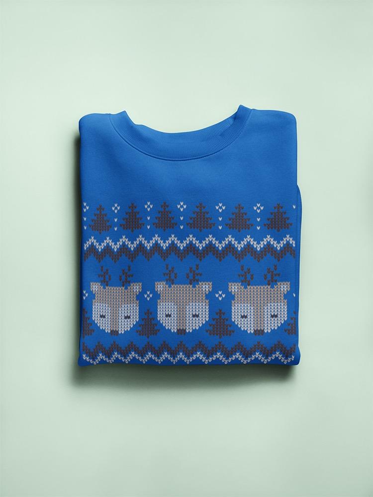Christmas Pattern Cute Deers Sweatshirt Women's -Image by Shutterstock