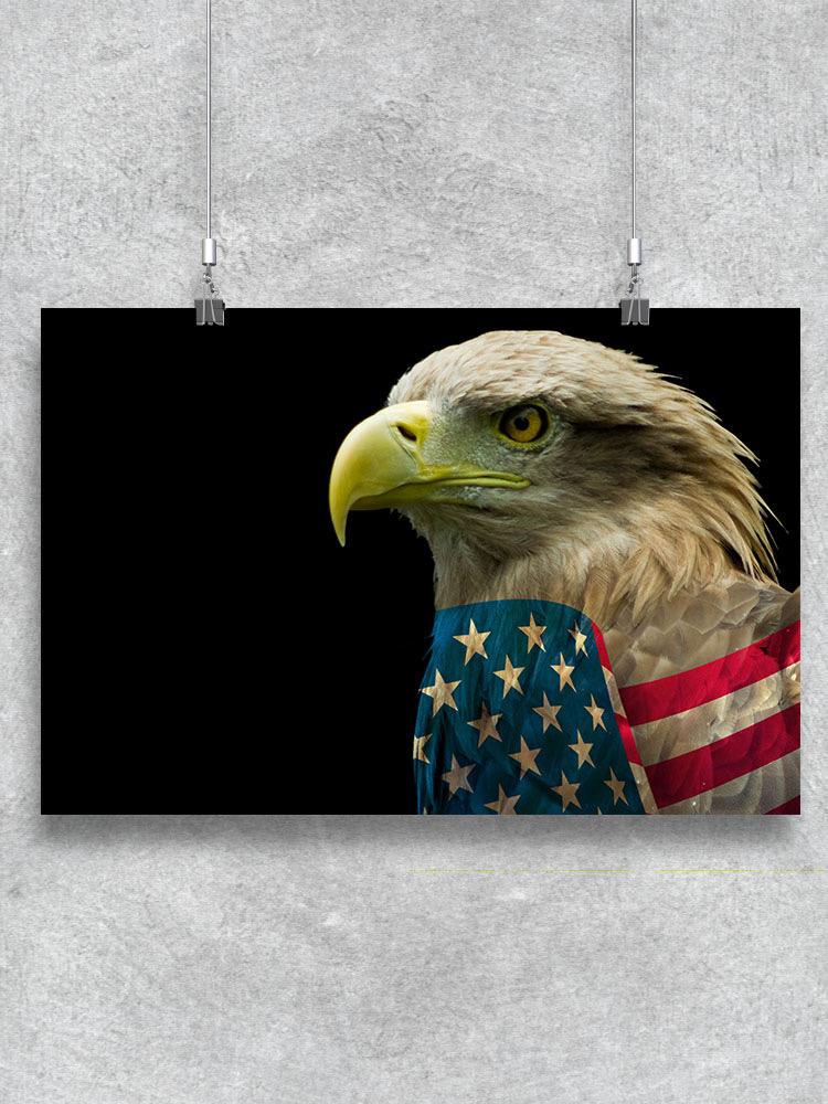 Eagle And Flag Of America Poster -Image by Shutterstock