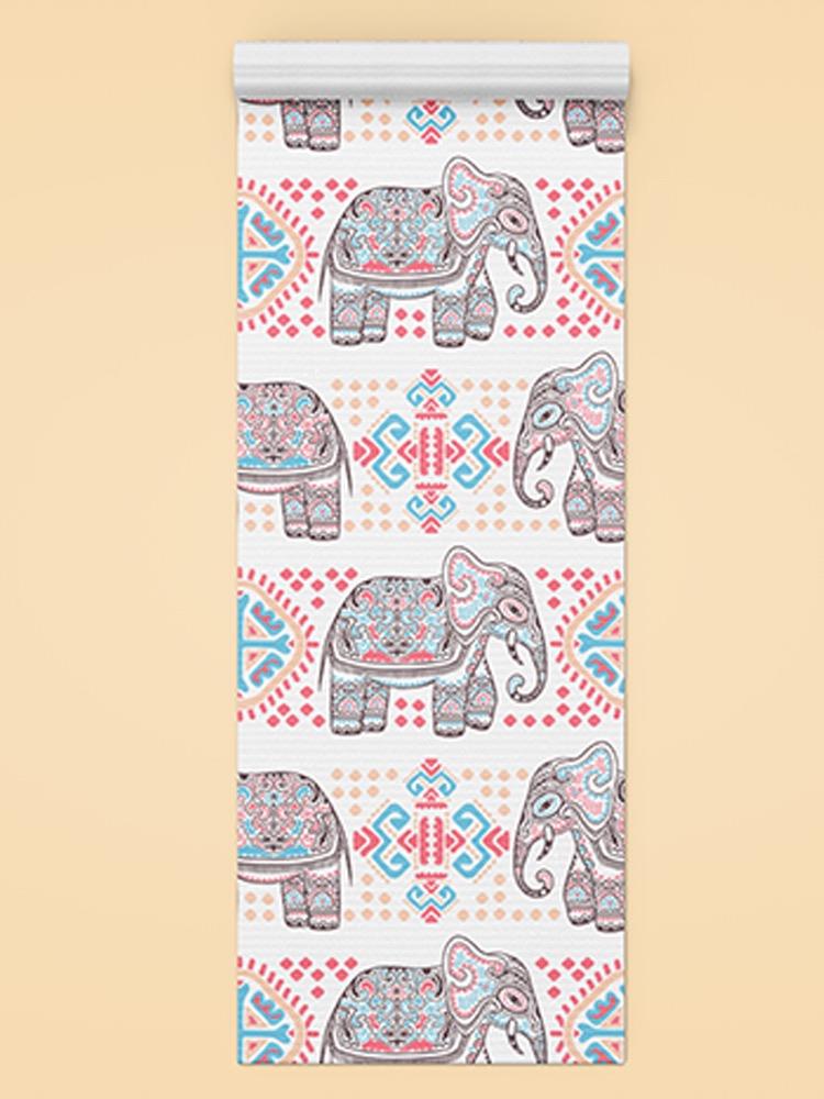 Ornamental Elephants Pattern Yoga Mat -Image by Shutterstock