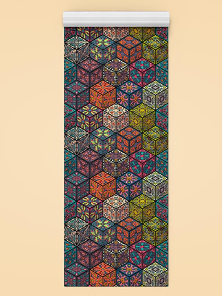Colorful Cube Pattern Yoga Mat -Image by Shutterstock