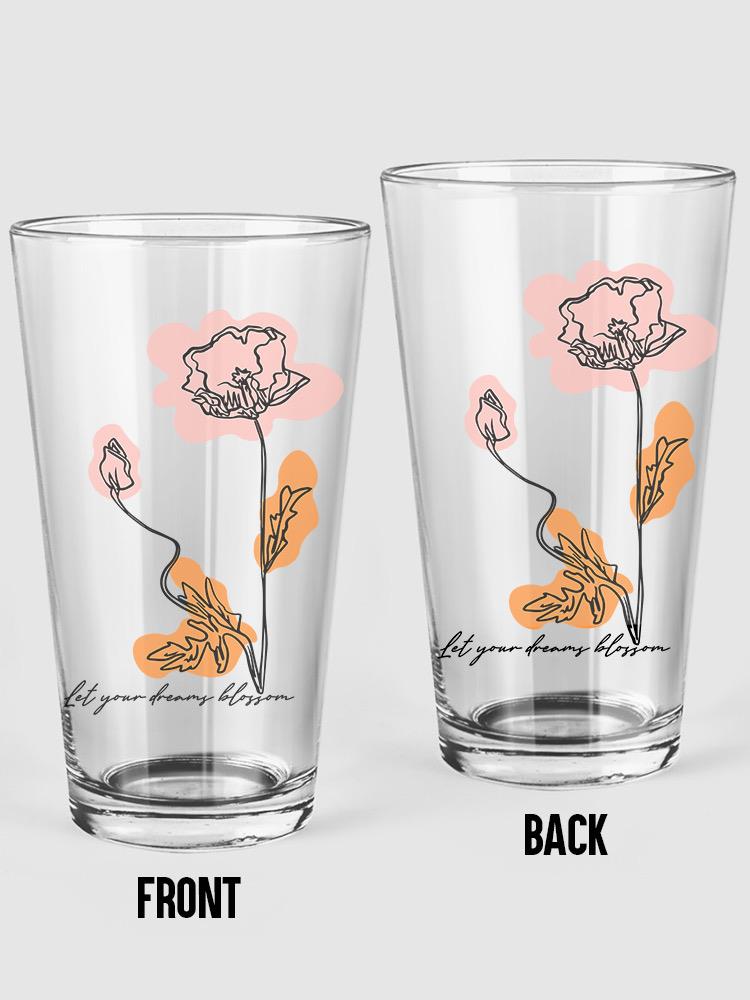 Flowers And Leaves Line Art Pint Glass -Image by Shutterstock