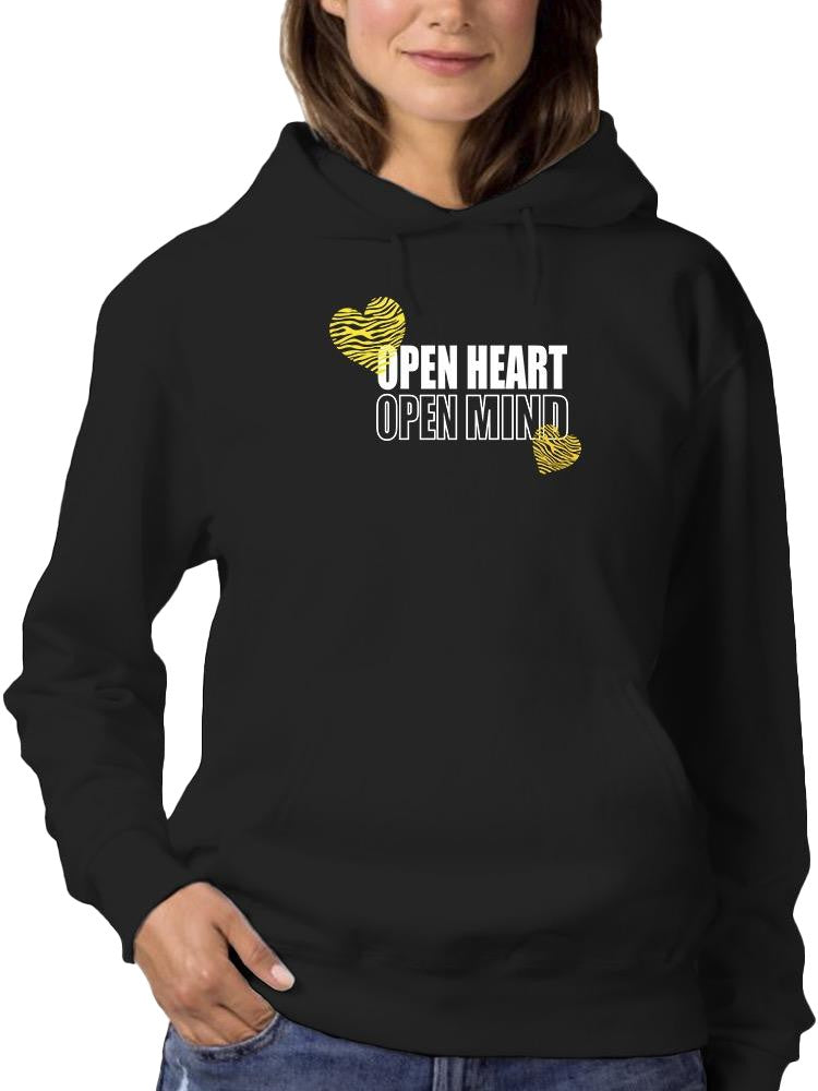 Open Heart Mind Zebra Heart Hoodie Women's -Image by Shutterstock