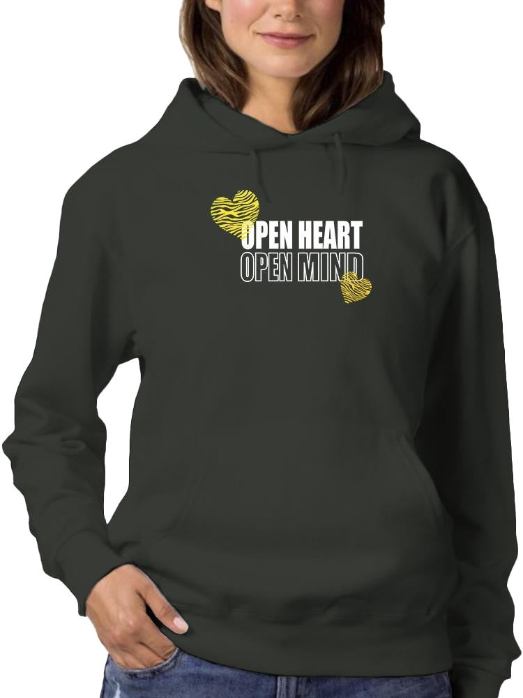 Open Heart Mind Zebra Heart Hoodie Women's -Image by Shutterstock