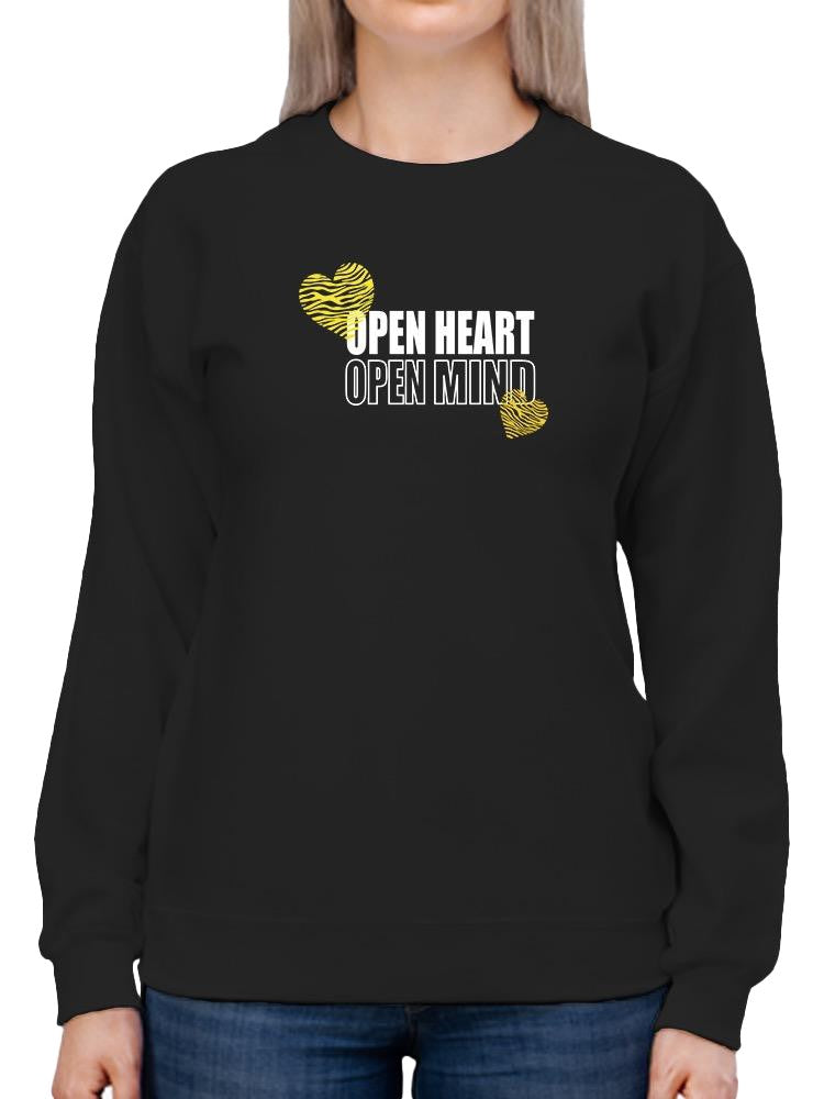 Open Heart Mind Zebra Heart Sweatshirt Women's -Image by Shutterstock