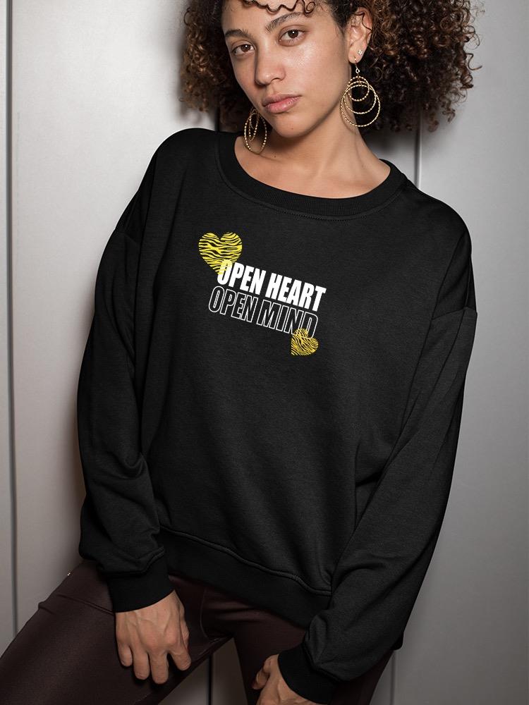 Open Heart Mind Zebra Heart Sweatshirt Women's -Image by Shutterstock