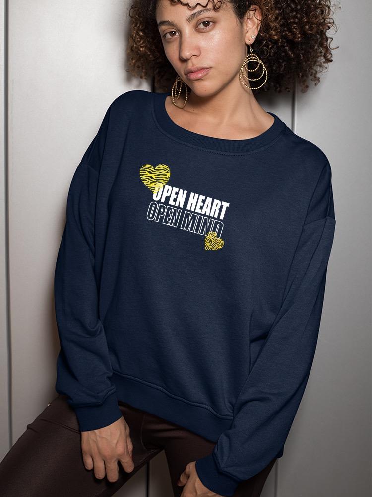 Open Heart Mind Zebra Heart Sweatshirt Women's -Image by Shutterstock