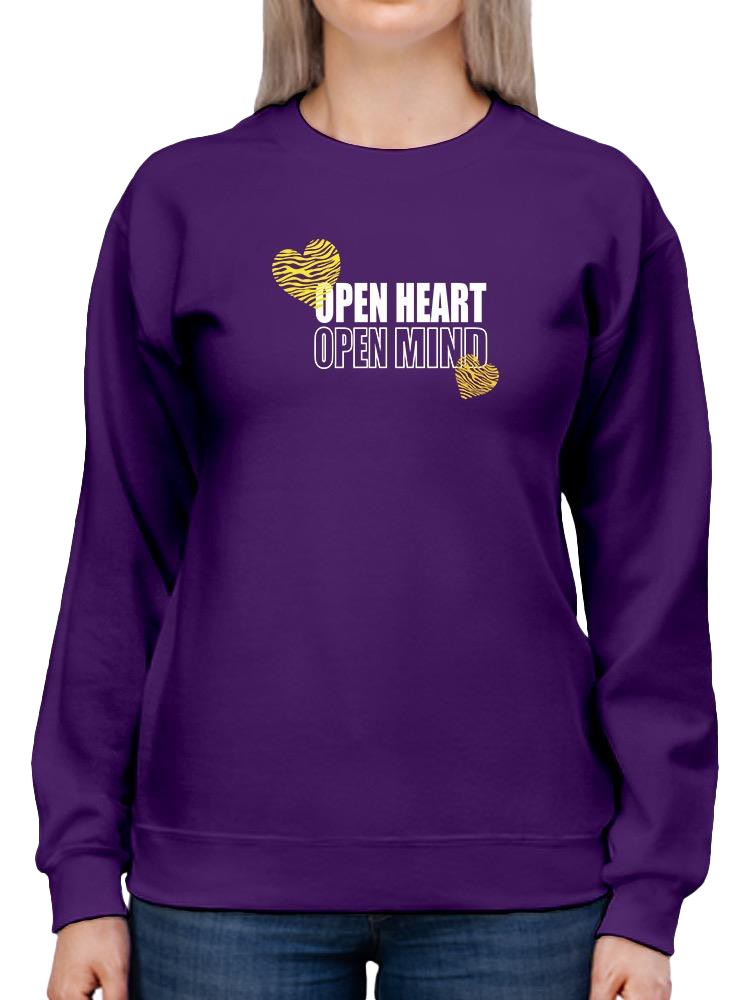 Open Heart Mind Zebra Heart Sweatshirt Women's -Image by Shutterstock