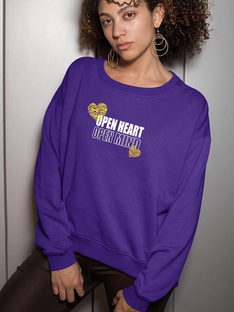 Open Heart Mind Zebra Heart Sweatshirt Women's -Image by Shutterstock