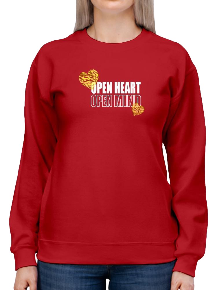 Open Heart Mind Zebra Heart Sweatshirt Women's -Image by Shutterstock