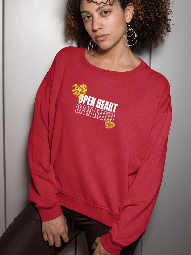 Open Heart Mind Zebra Heart Sweatshirt Women's -Image by Shutterstock