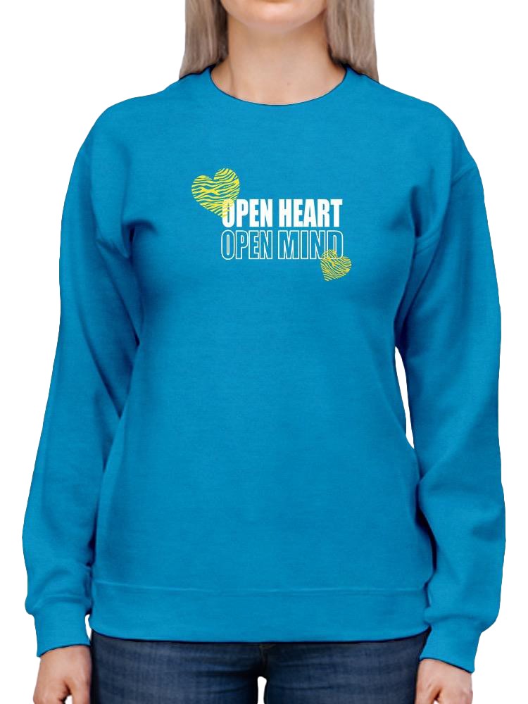 Open Heart Mind Zebra Heart Sweatshirt Women's -Image by Shutterstock