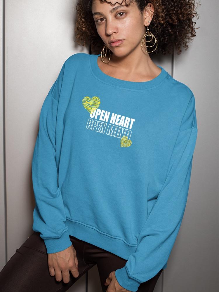 Open Heart Mind Zebra Heart Sweatshirt Women's -Image by Shutterstock