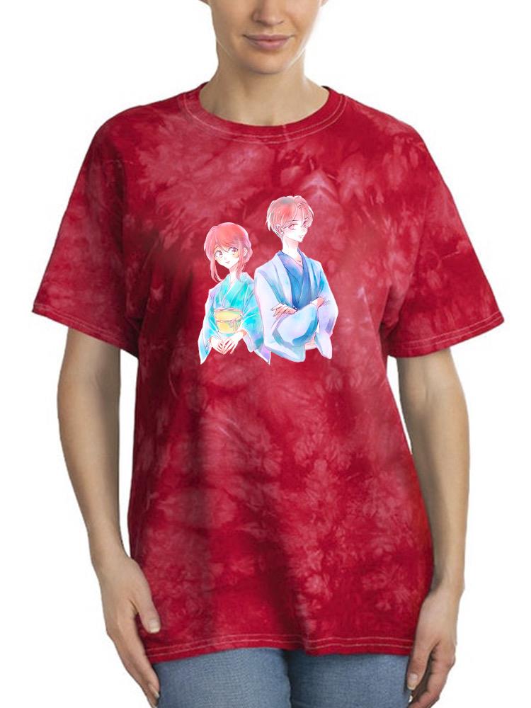 Manga Couple Yukata Kimono Tie Dye Tee -Image by Shutterstock