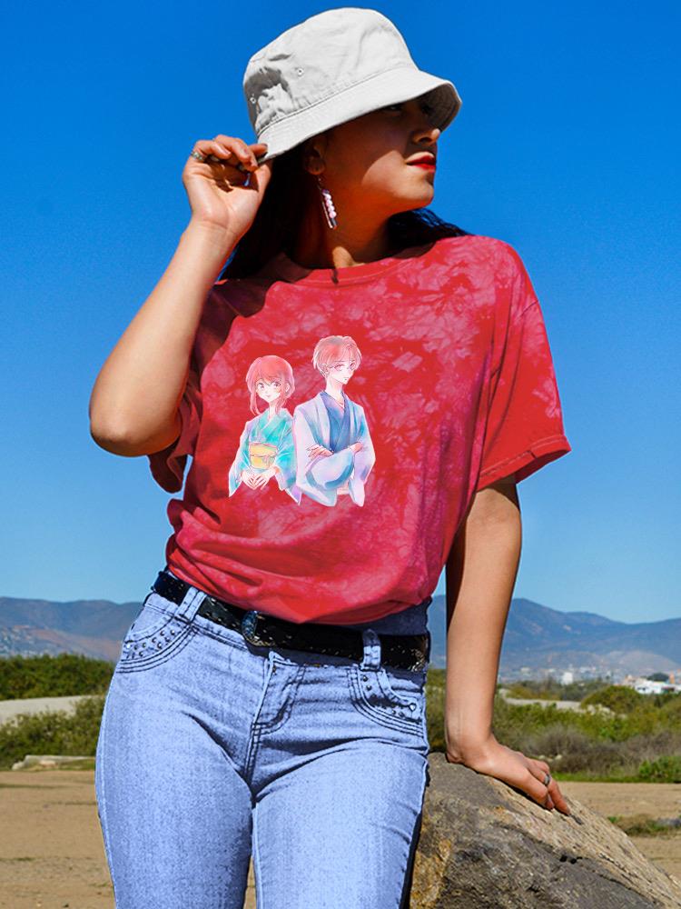 Manga Couple Yukata Kimono Tie Dye Tee -Image by Shutterstock