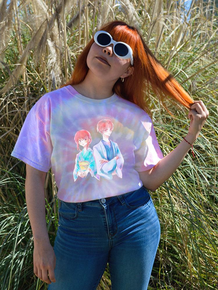 Manga Couple Yukata Kimono Tie Dye Tee -Image by Shutterstock