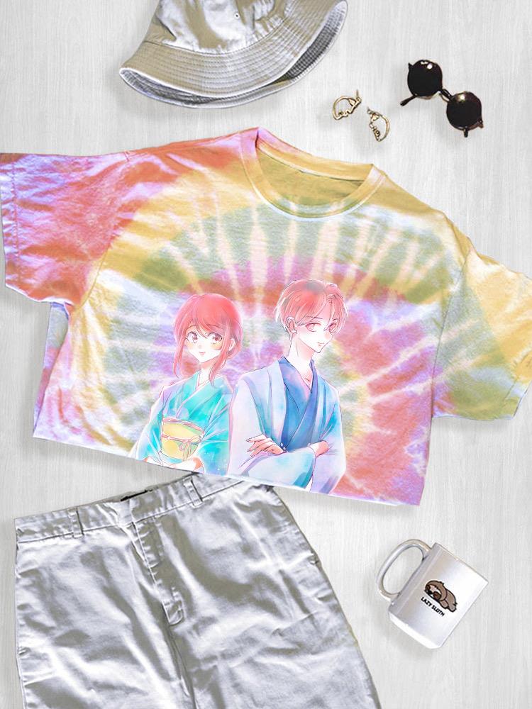 Manga Couple Yukata Kimono Tie Dye Tee -Image by Shutterstock