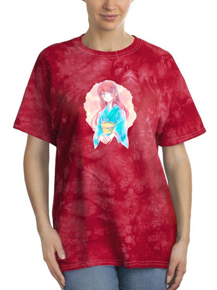 Manga Girl W Aqua Kimono Tie Dye Tee -Image by Shutterstock