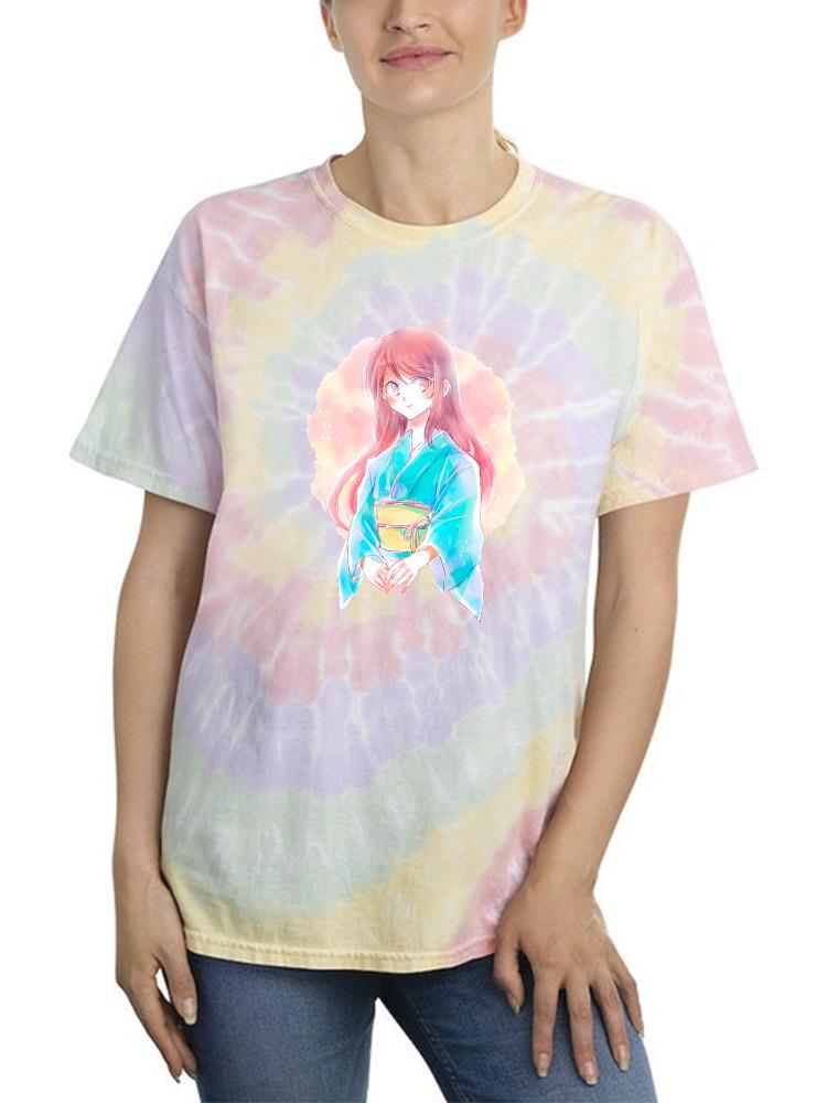 Manga Girl W Aqua Kimono Tie Dye Tee -Image by Shutterstock