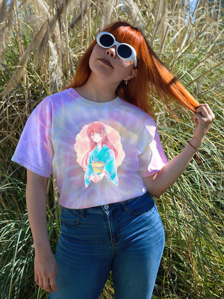 Manga Girl W Aqua Kimono Tie Dye Tee -Image by Shutterstock