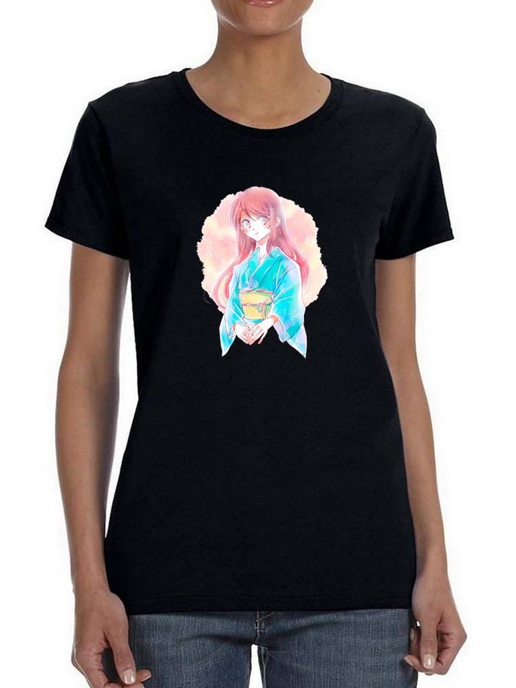 Manga Girl W Aqua Kimono T-shirt -Image by Shutterstock