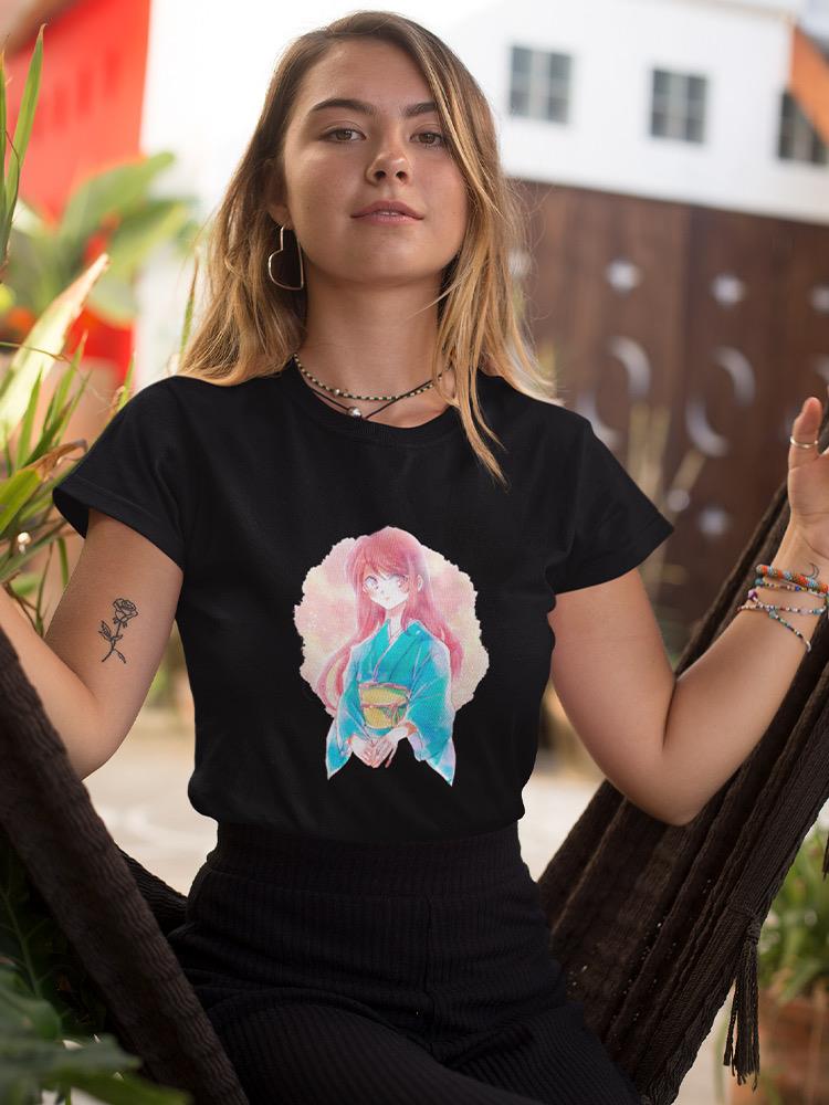 Manga Girl W Aqua Kimono T-shirt -Image by Shutterstock