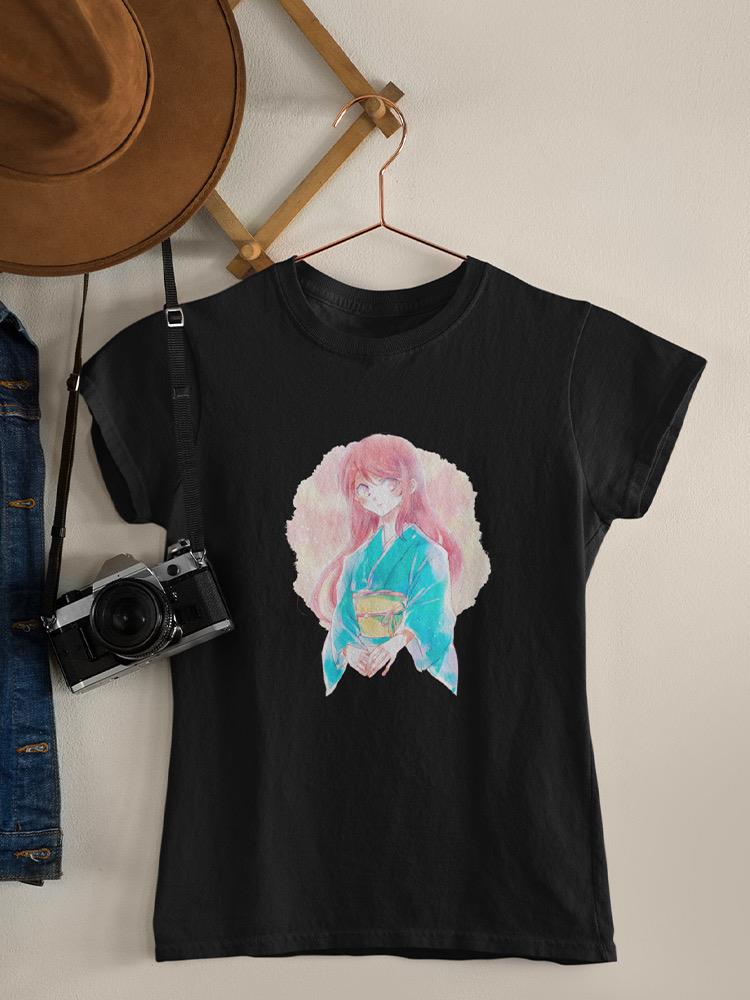 Manga Girl W Aqua Kimono T-shirt -Image by Shutterstock