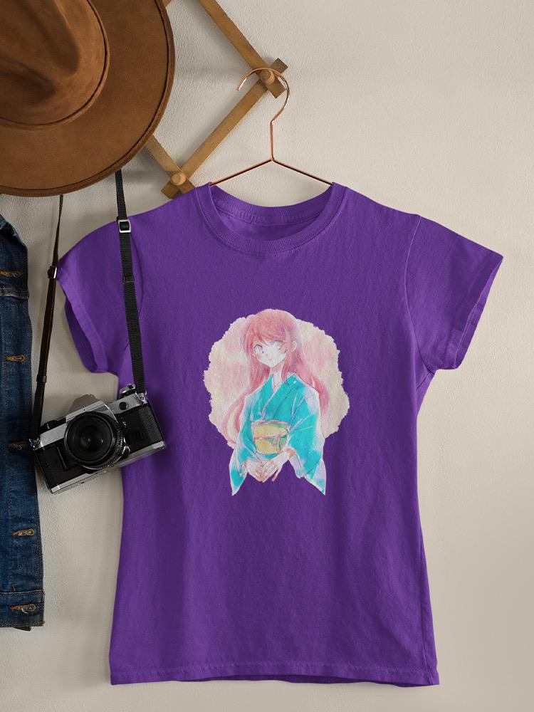 Manga Girl W Aqua Kimono T-shirt -Image by Shutterstock