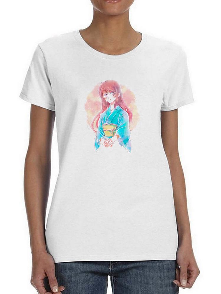 Manga Girl W Aqua Kimono T-shirt -Image by Shutterstock
