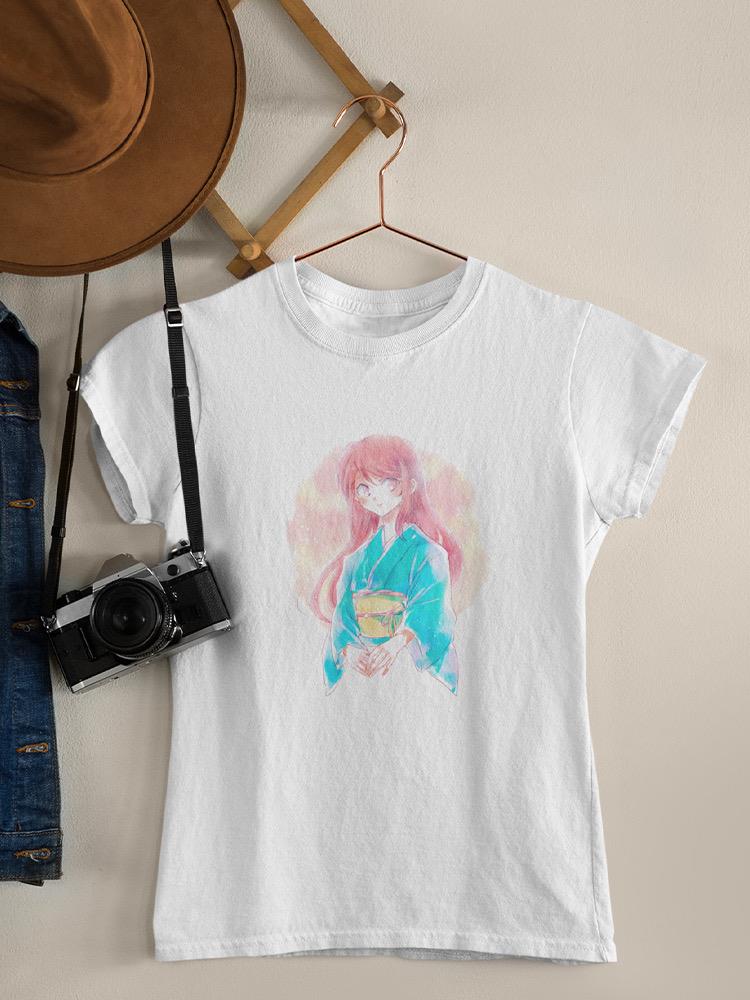 Manga Girl W Aqua Kimono T-shirt -Image by Shutterstock