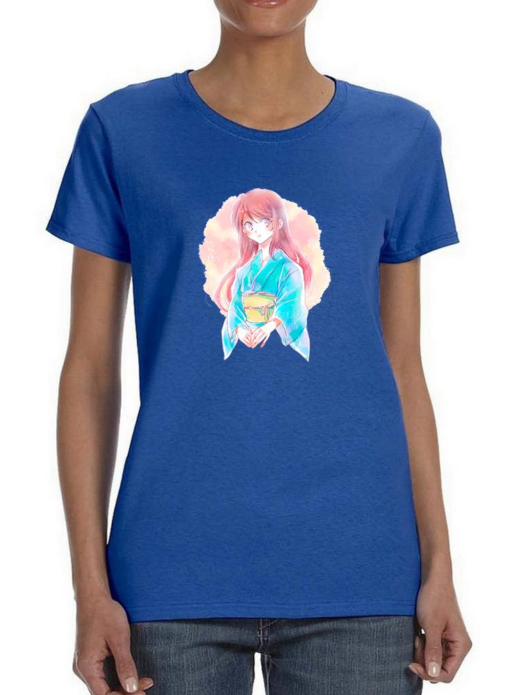 Manga Girl W Aqua Kimono T-shirt -Image by Shutterstock