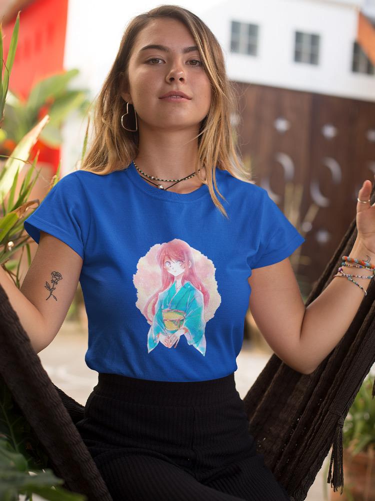 Manga Girl W Aqua Kimono T-shirt -Image by Shutterstock