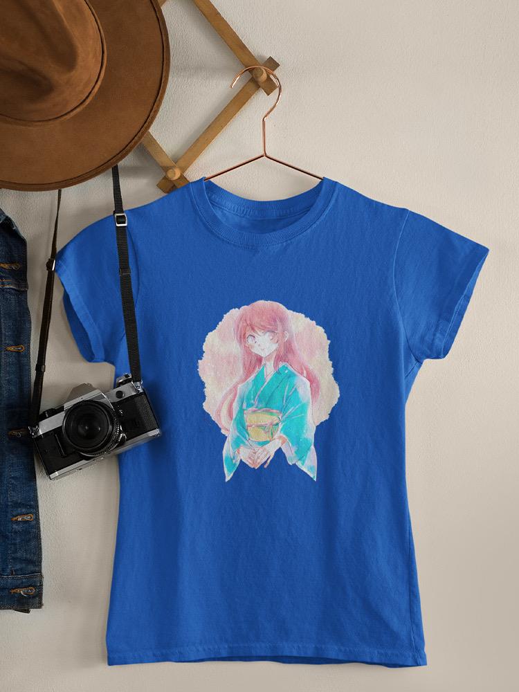 Manga Girl W Aqua Kimono T-shirt -Image by Shutterstock