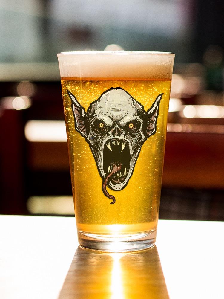 Scary Vampire Face Screeching. Pint Glass -Image by Shutterstock