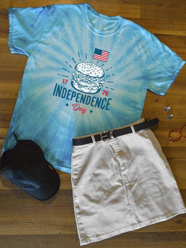 Independence Day Burger Tie Dye Tee -Image by Shutterstock