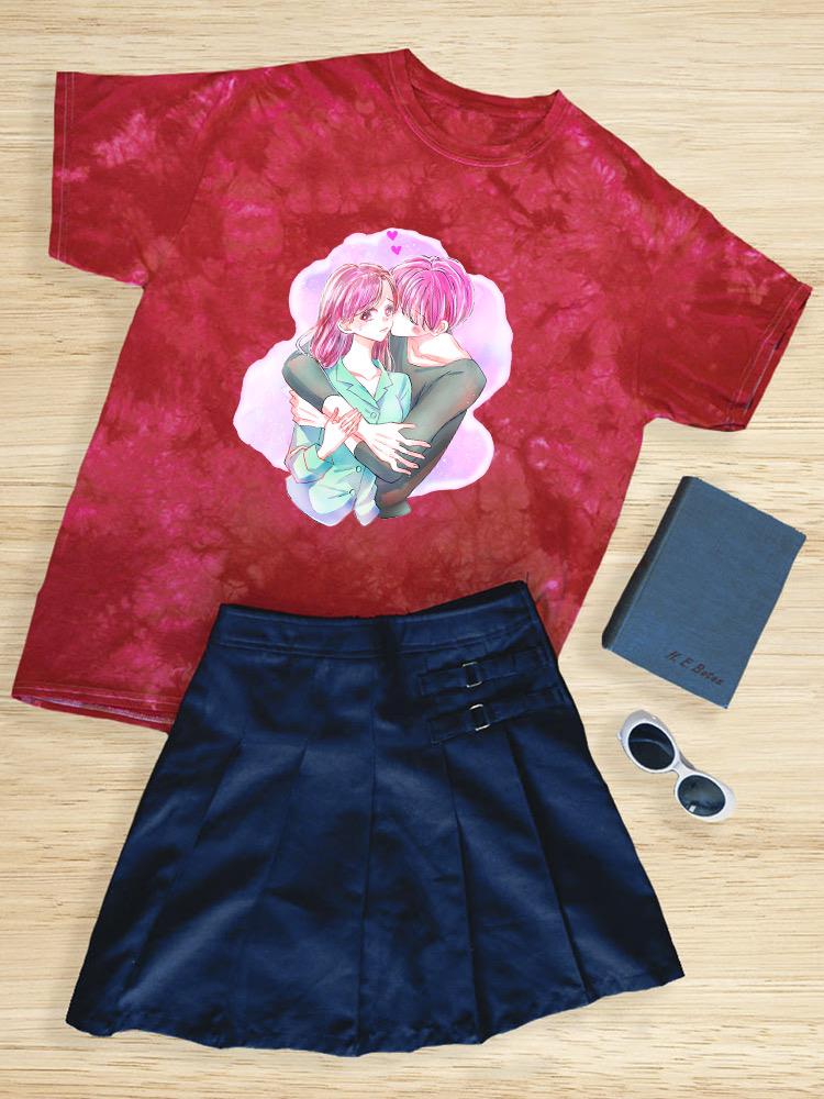 Manga Couple Shy Girlfriend Tie Dye Tee -Image by Shutterstock