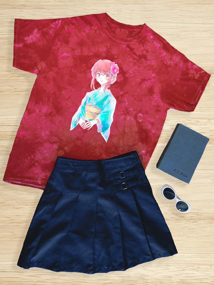 Manga Girl W Cute Kimono Tie Dye Tee -Image by Shutterstock