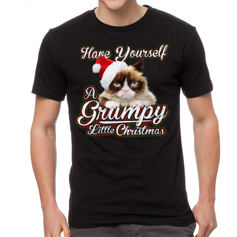Grumpy Cat Grumpy Little Christmas Men's Black T-shirt