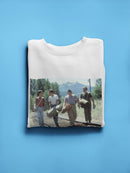 Kids Walking On Tracks Sweatshirt Men's -T-Line Designs