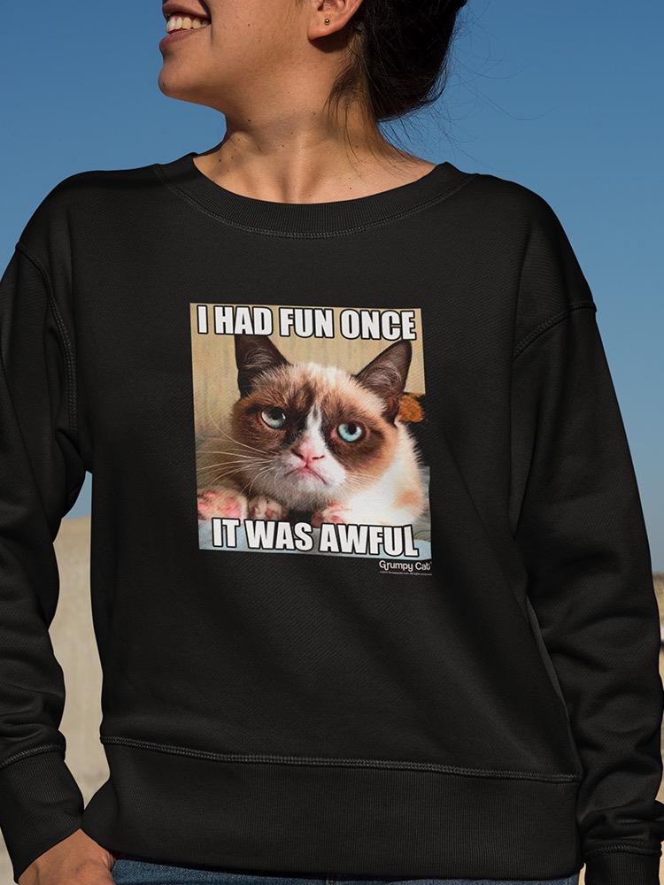 Grumpy Cat Angry Face Sweatshirt Women's -T-Line Designs