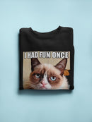 Grumpy Cat Angry Face Sweatshirt Women's -T-Line Designs