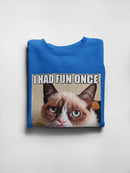 Grumpy Cat Angry Face Sweatshirt Women's -T-Line Designs