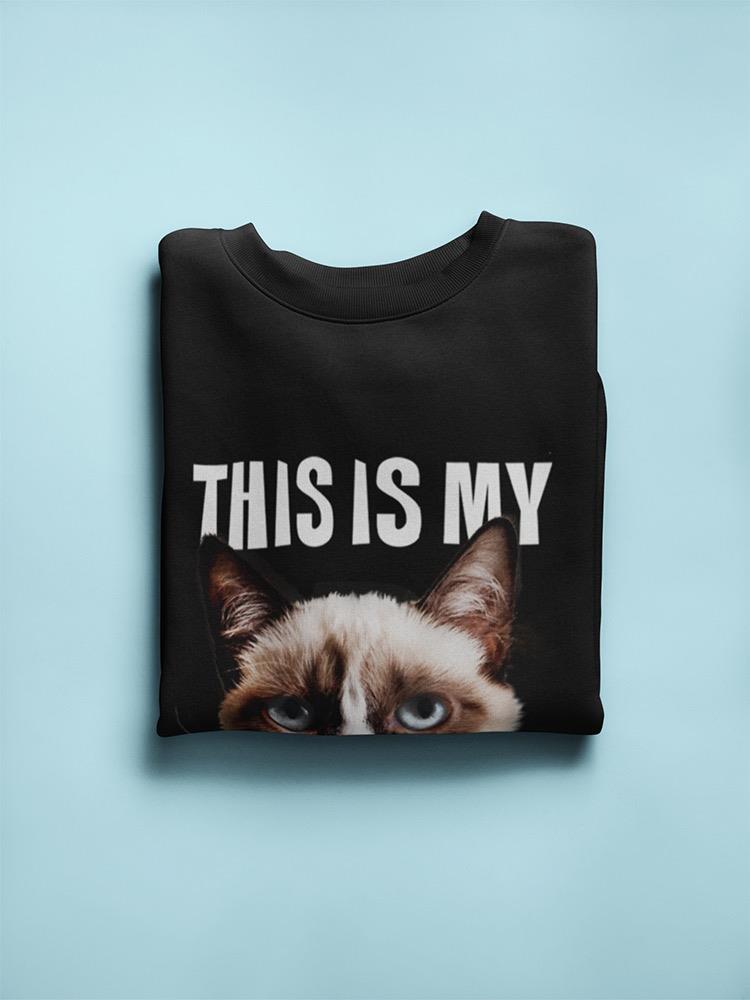 Happy Face Grumpy Cat Sweatshirt Women's -T-Line Designs