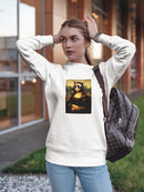 Mona Lisa With Grumpy Cat Face Sweatshirt Women's -T-Line Designs