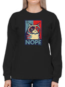 Grumpy Cat Nope Sweatshirt Women's -T-Line Designs