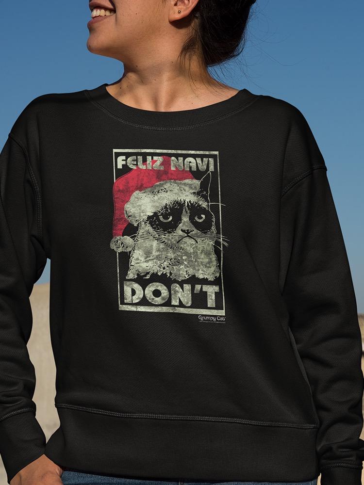 Christmas Grumpy Cat Sweatshirt Women's -T-Line Designs