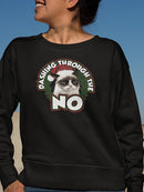 Grumpy Cat With A Wreath  Sweatshirt Women's -T-Line Designs