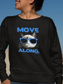 Grumpy Cat With Sunglasses Sweatshirt Women's -T-Line Designs